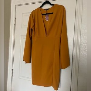 Boohoo mustard dress